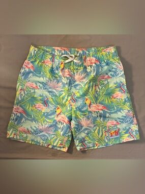 MTV Kids Flamingo Swim Shorts - Blue, Pink & Green